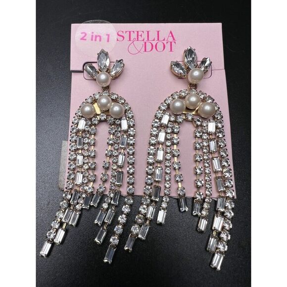 Stella & Dot Crystal Waterfall Earrings - Picture 11 of 11